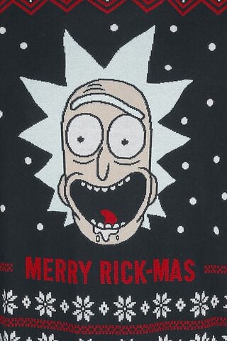 Sweat De Noel - Rick Et Morty - Merry Rick-mas Noir - Taille L